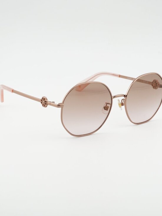 Kate Spade VENUS/F/S 0000 M2 Women Sunglasses Gold Round Frame, Brown Lenses main image 5